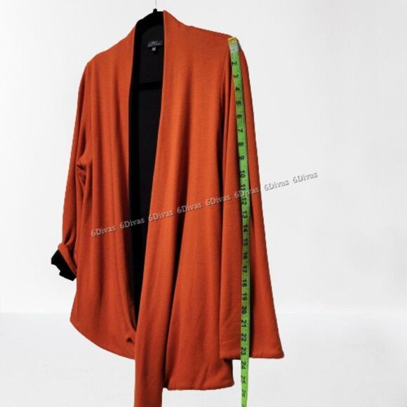 Reversible Cardigan Coat Orange Jacket -TWO In ONE Blazer Jacket Size 42  NEW - Picture 11 of 12